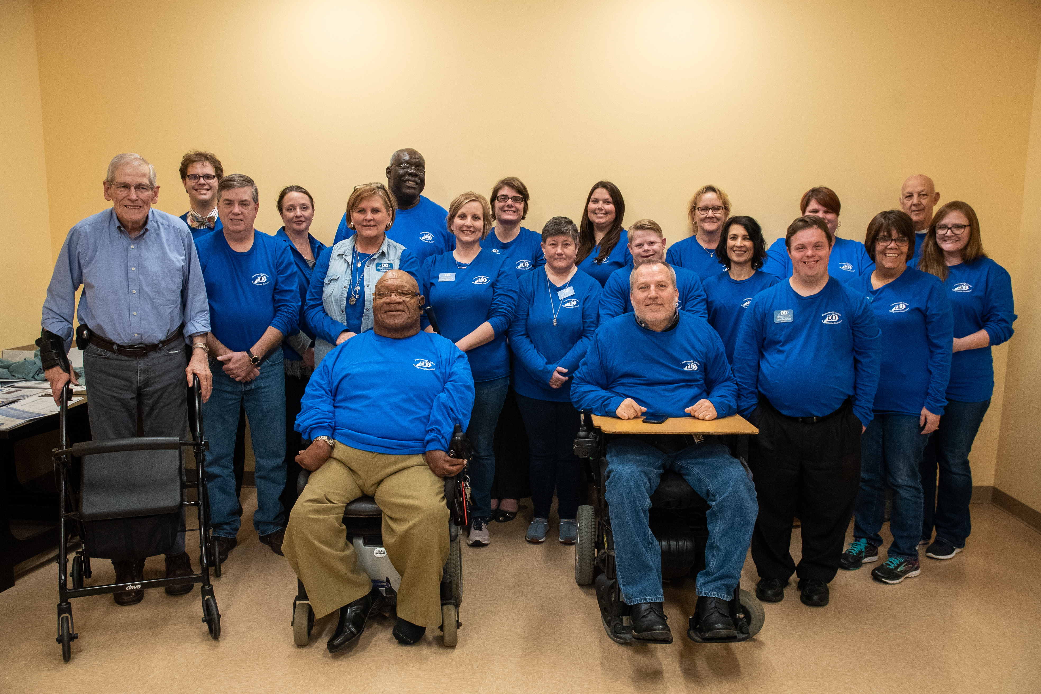Full council photos will all council members wearing their blue CCDD shirt